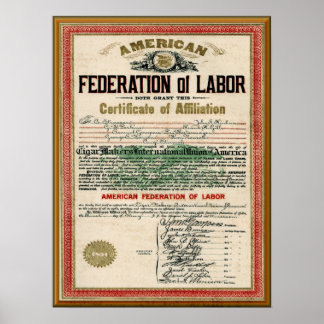 Vintage Zigarrenhersteller AFL-Gewerkschaftsstatut Poster
