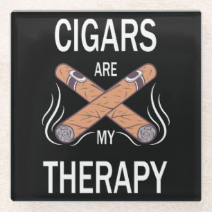 Vintage Zigarrentherapie Glasuntersetzer