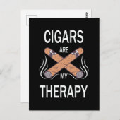 Vintage Zigarrentherapie Postkarte (Vorne/Hinten)