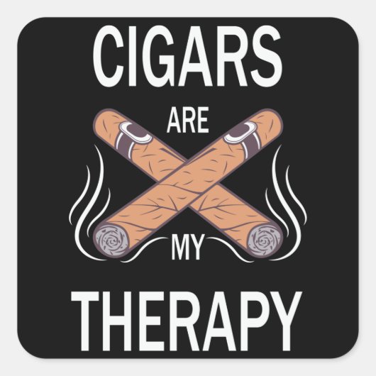 Vintage Zigarrentherapie Quadratischer Aufkleber (Vorderseite)