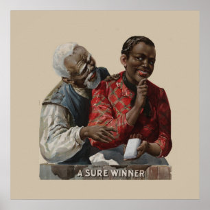 Vintage-Zigarrenwerbung von 1895 Afroamerikanische Poster