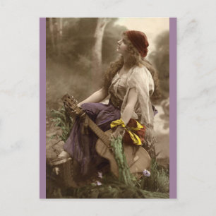 Vintage-Zigeuner-Dame-Postkarte Postkarte