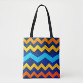 Vintage Zigzag Tote Bag Tasche (Vorderseite)