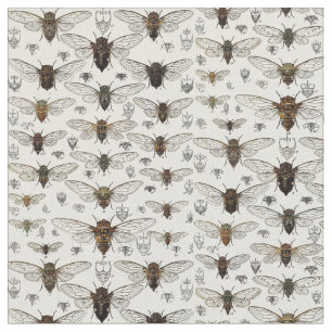 Vintage Zikaden-Illustration Stoff