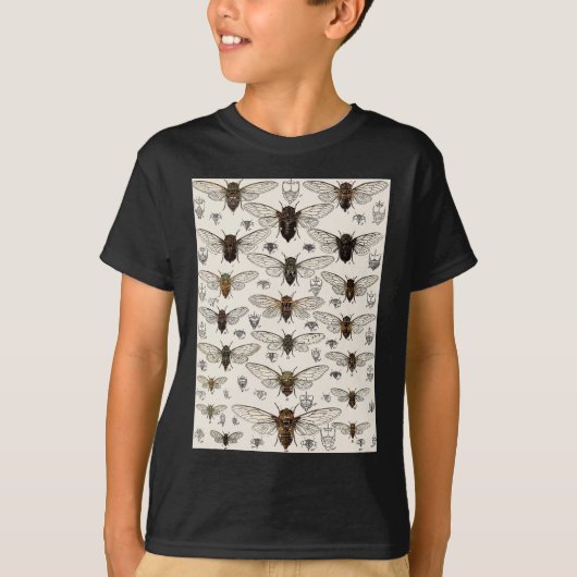 Vintage Zikaden-Illustration T-Shirt (Vorderseite)