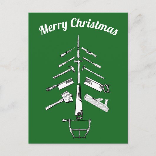 Vintage Zimmereinrichtung Weihnachtsgeschenke Feiertagspostkarte (Vorderseite)