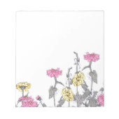 Vintage Zinnia-Blume-Wildblumen Notepad Notizblock (Vorderseite)