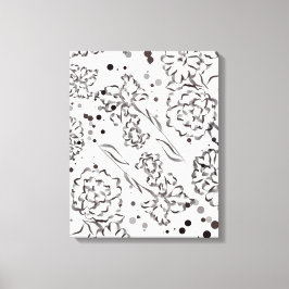 Vintage Zinnia-Blume Zeichnend Leinwanddruck