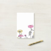 Vintage Zinnia-Blumen-Post-Itanmerkungen Post-it Klebezettel (Auf Schreibtisch)