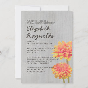 Vintage Zinnia-Brautparty-Einladungen Einladung