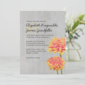 Vintage Zinnia Hochzeitseinladungen Einladung (Stehend Vorderseite)