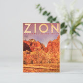 Vintage Zion Jungfrau River Travel Postkarte (Stehend Vorderseite)