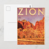 Vintage Zion Jungfrau River Travel Postkarte (Vorne/Hinten)