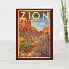 Vintage Zion National Park Greeting Cards Karte