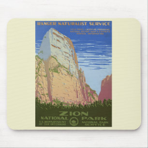 Vintage Zion National Park Plakat Mousepad
