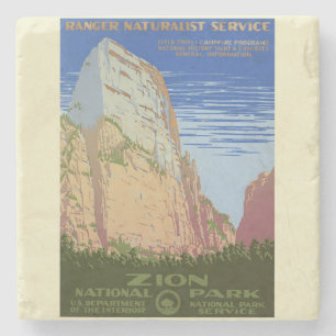Vintage Zion National Park Plakat Steinuntersetzer