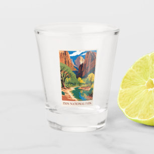 Vintage Zion National Park Utah Berge Schnapsglas