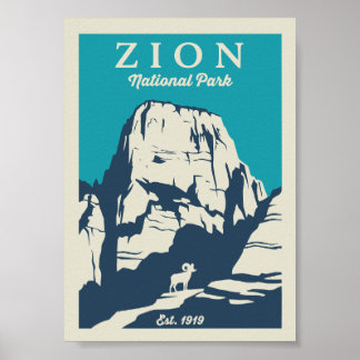 Vintage Zion-Nationalpark Poster