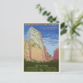 Vintage Zion Nationalpark Reisen Postkarte (Stehend Vorderseite)