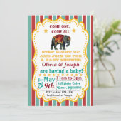 Vintage Zirkus-Baby-Duschen-Einladung Einladung (Stehend Vorderseite)