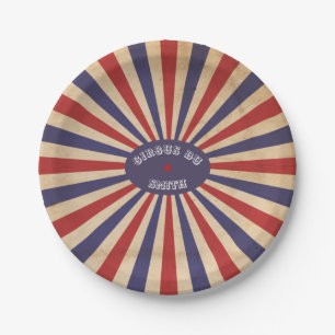 Vintage-Zirkus-Baby-Shower-Dekor Retro-Karneval Pappteller