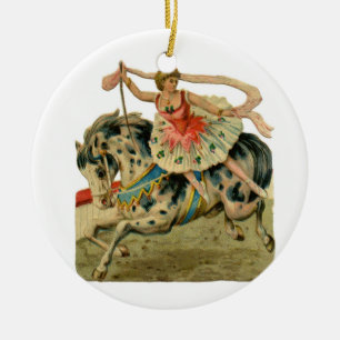 Vintage Zirkus-Ballerina Keramikornament