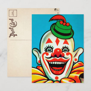 Vintage Zirkus Clown Kunst Postkarte