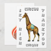 Vintage Zirkus-darstellende Giraffe Dankeskarte (Vorne/Hinten)
