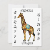 Vintage Zirkus-darstellende Giraffe Mitteilungskarte (Vorderseite)
