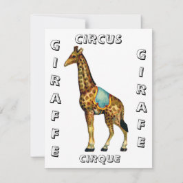 Vintage Zirkus-darstellende Giraffe Mitteilungskarte