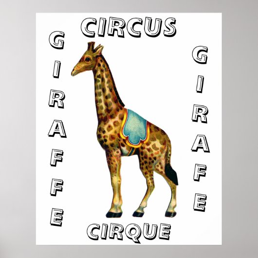 Vintage Zirkus-darstellende Giraffe Poster (Vorne)