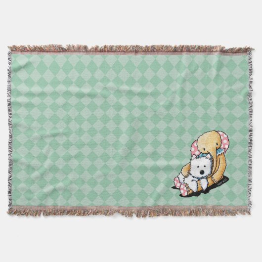 Vintage-Zirkus-Freund Westie-Wurfdecke Decke (Vorderseite)