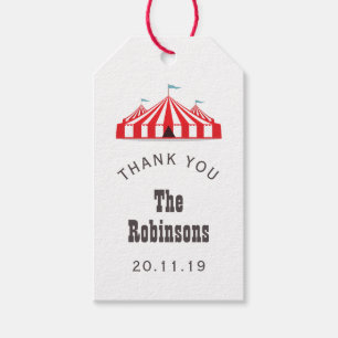 Vintage-Zirkus Geburtstagsfeier Geschenkanhänger
