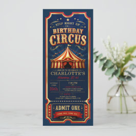 Vintage-Zirkus-Geburtstagsticket Einlass Eins Einladung