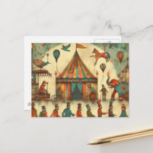 Vintage-Zirkus-Großzeltdarstellung Postkarte