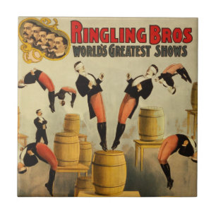 Vintage Zirkus Jahrmarktposter Fliese