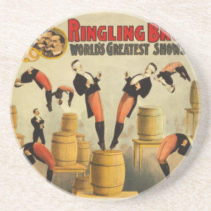 Vintage Zirkus Jahrmarktposter Getränkeuntersetzer