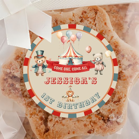Vintage Zirkus-Karnevalsshow Geburtstag Runder Aufkleber