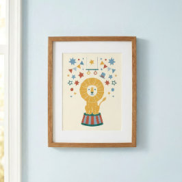 Vintage-Zirkus-Löwe-Kinderzimmer-Kunstprint Poster