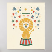 Vintage-Zirkus-Löwe-Kinderzimmer-Kunstprint Poster (Vorne)