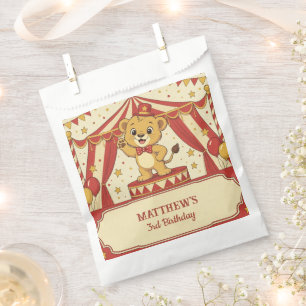Vintage-Zirkus-Löwenjungen-Geburtstags-Geschenktüt Geschenktütchen