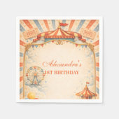 Vintage-Zirkus-Märchen-Geburtstag Serviette (Vorderseite)