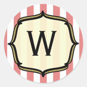 Vintage-Zirkus-Monogramm-Aufkleber Runder Aufkleber
