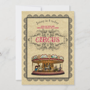 Vintage-Zirkus-Party-Einladung im rustikalen Stil Einladung