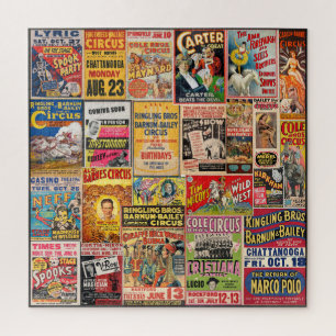 VINTAGE-ZIRKUS/SPUK/WILD WEST SHOW PLAKAT PUZZLE