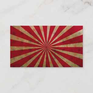 Vintage Zirkus Starburst Rot Beige Radial Linien Visitenkarte