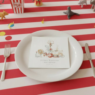 Vintage-Zirkus-Themen-Baby-Shower-Servietten Serviette