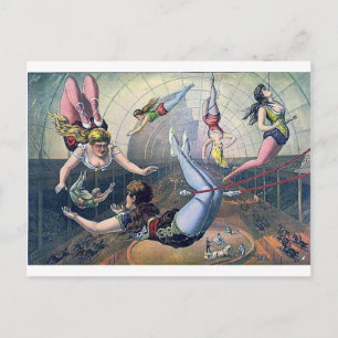 Vintage-Zirkus Trapez Pferde Arena Postkarte