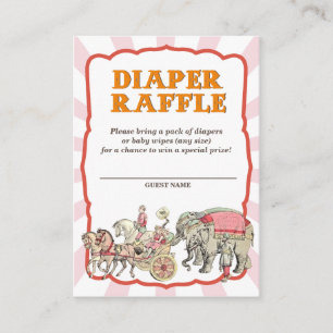 Vintage-Zirkus-Windel-Raffle-Tickets Begleitkarte