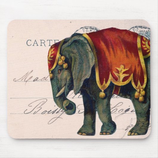 Vintage Zirkuselefant Mousepad (Vorne)